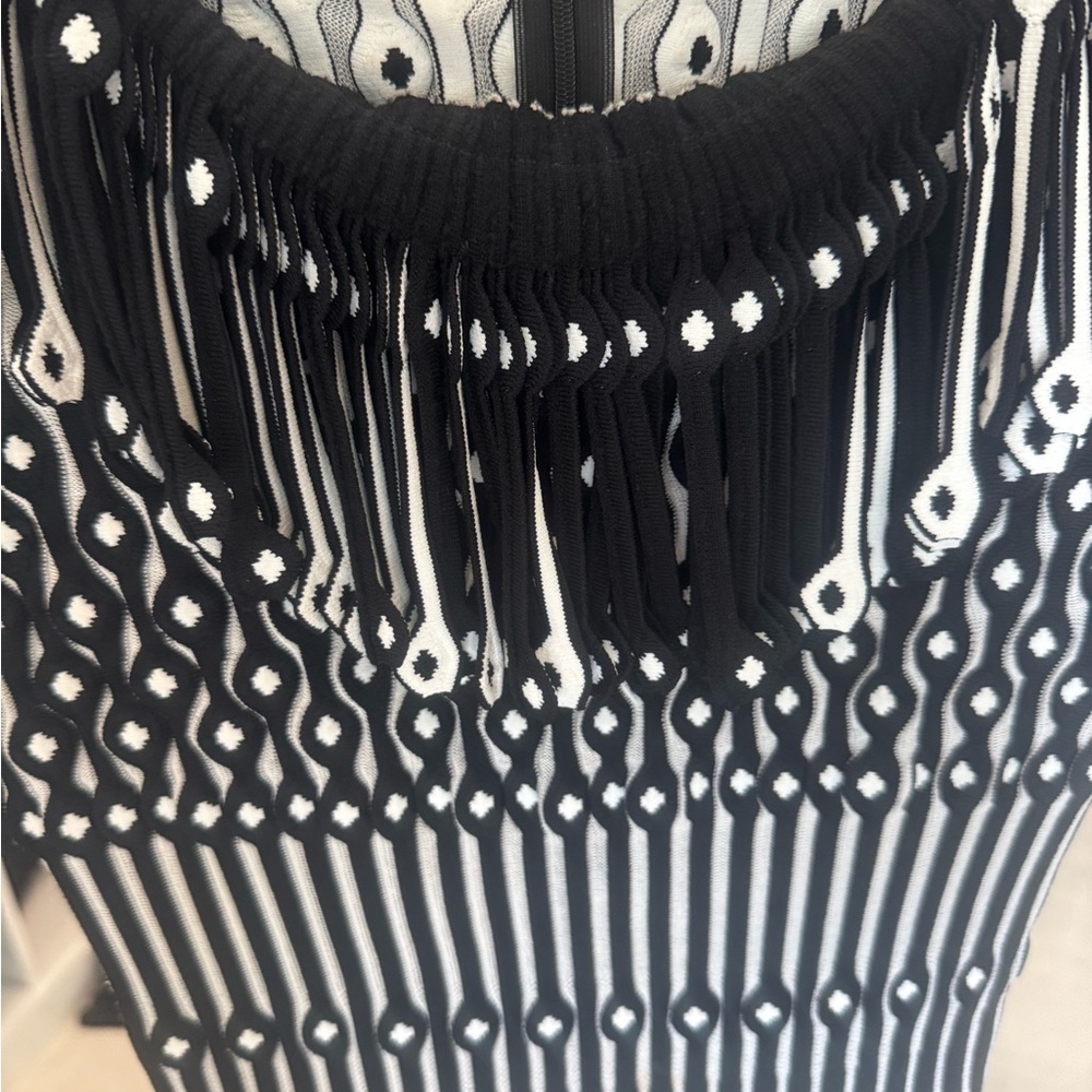 Alaia Black and White Graphic Embellished Blouse - Picture 2 of 4